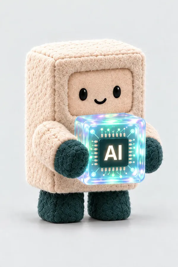Michael with his AI-chip cube